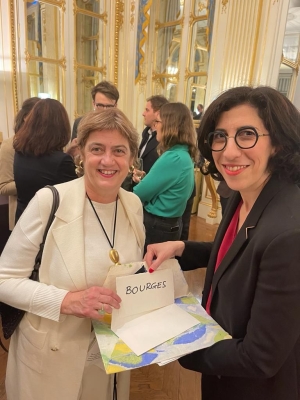 Rossella Tarantino and the Minister of Culture of France, Rima Abdul Malak