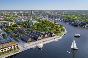 Aerial view of the winning proposal "Squama". Conceptual image. Sigge Architects, Pekka Mäki.